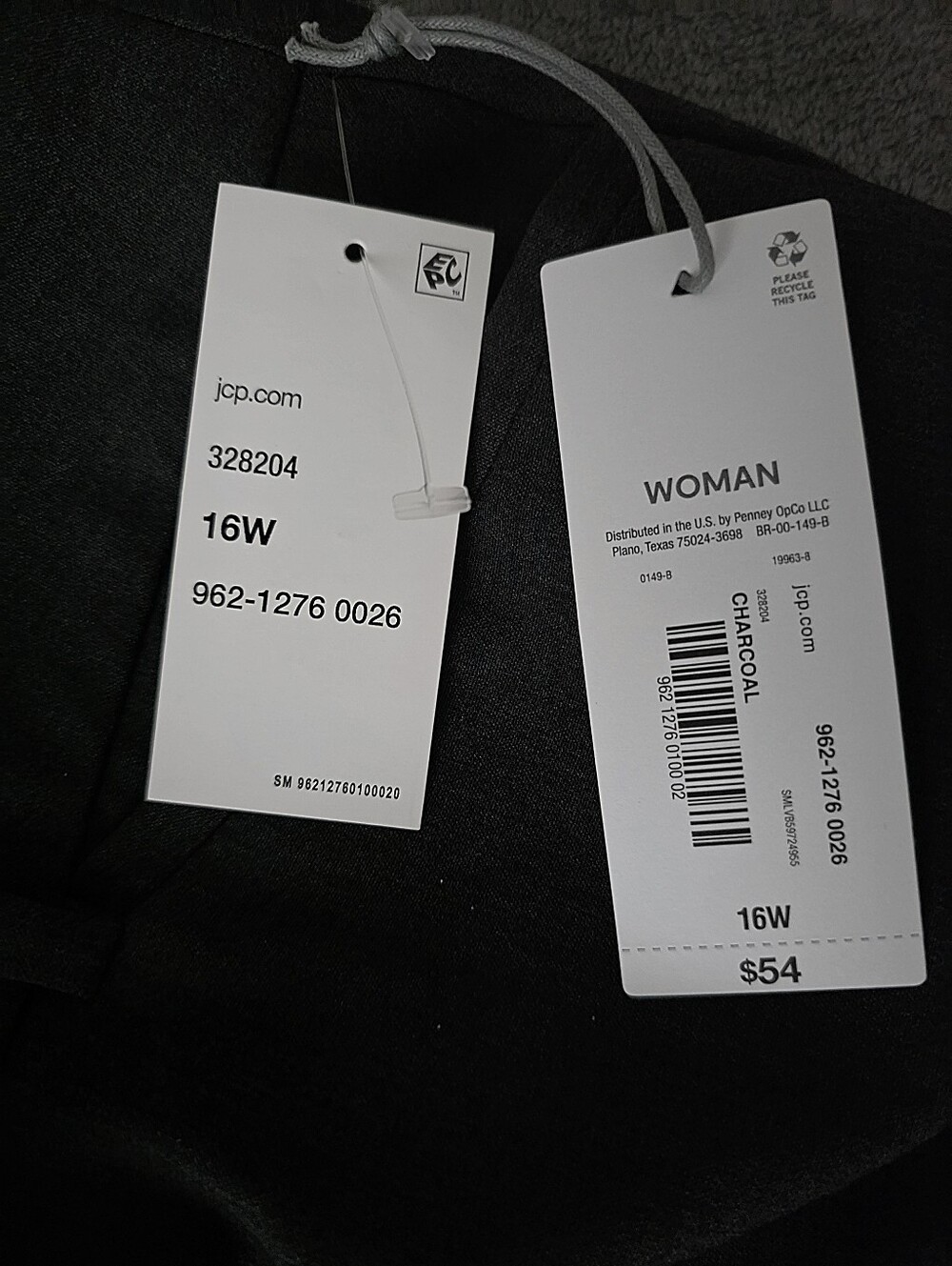 NWT Liz Claiborne Audra Mid-Rise Straight Trousers Charcoal Gray Plus Size 16W - Picture 3 of 9